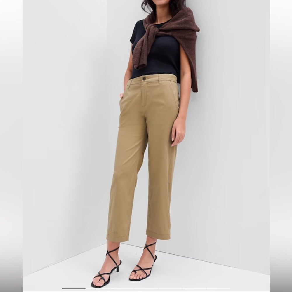 Gap Girlfriend Khaki Tan Neutral Cotton Pants - Size 4